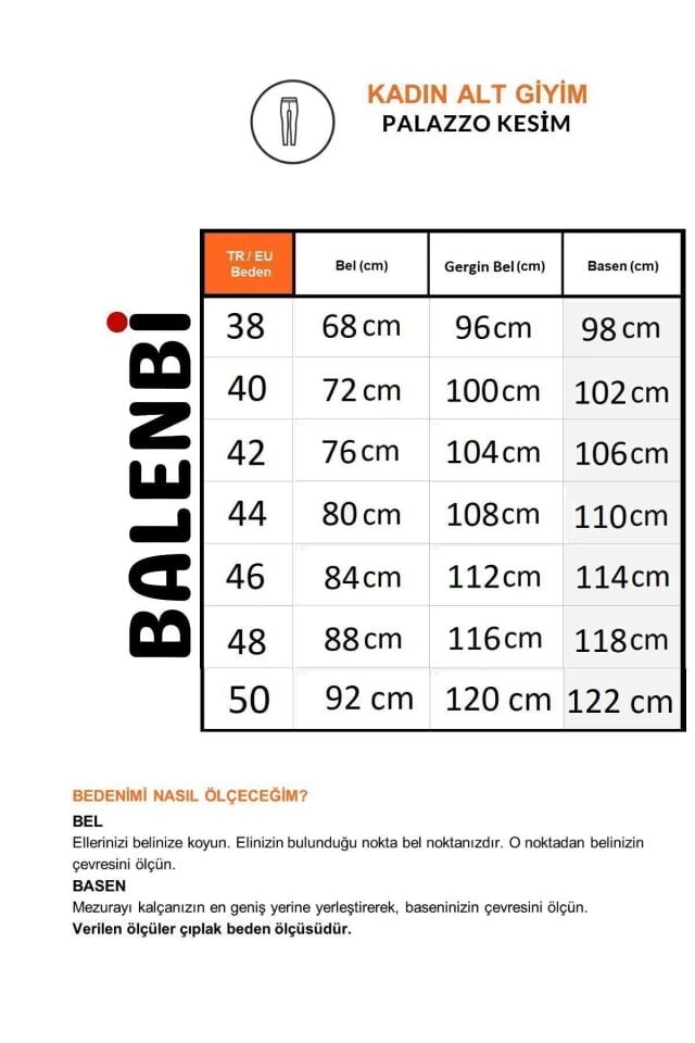 Balenbi Kadın Palazzo Yüksek Bel Likralı Dokuma Pantolon 1003 46 - Lacivert
