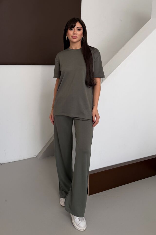 Balenbi Kadın Modal Kumaş Kısa Kollu Eşofman Takımı 1098 M - Haki