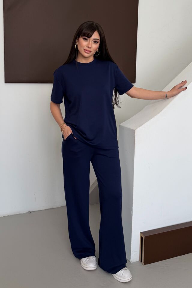 Balenbi Kadın Modal Kumaş Kısa Kollu Eşofman Takımı 1098 XL - Lacivert