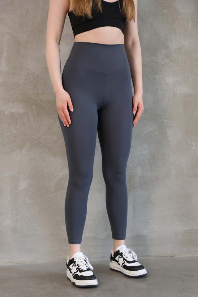 Feela Moda Premium Push Up Yüksel Bel Toparlayıcı Şardonlu Kışlık Tayt 2006 XL - Füme