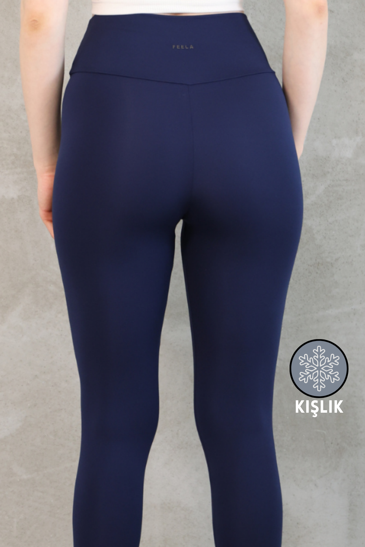 Feela Moda Premium Push Up Yüksel Bel Toparlayıcı Şardonlu Kışlık Tayt 2006 XL - Lacivert