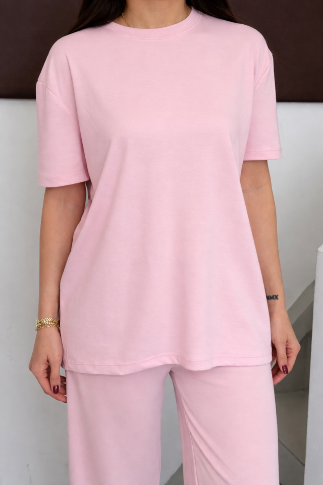 Balenbi Kadın Modal Kumaş Kısa Kollu Eşofman Takımı 1098 XL - Pembe