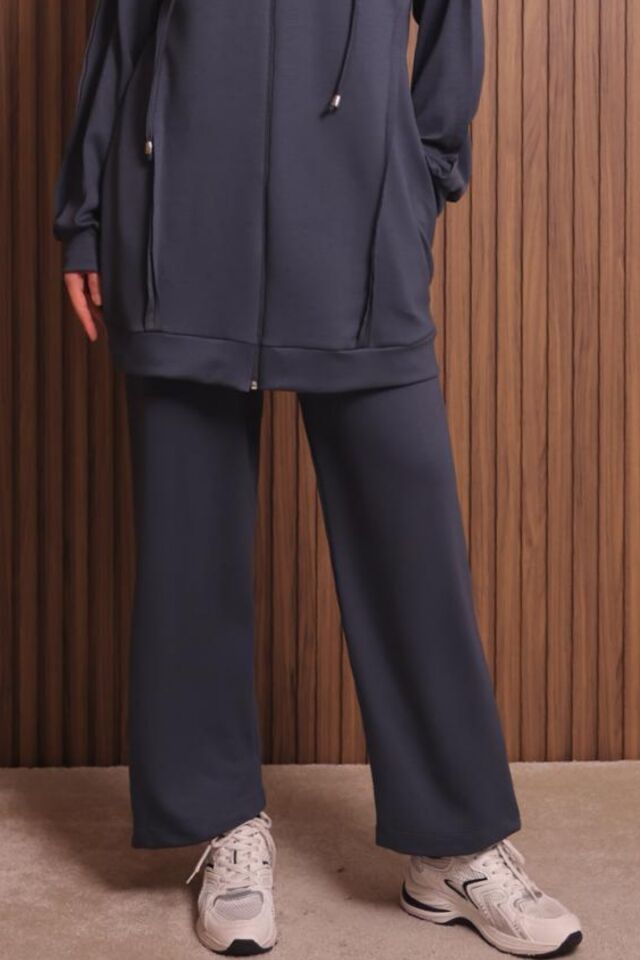 Balenbi Kadın Modal Kumaş Oversize Kapüşonlu Tesettür Takım 1132 M - Antrasit