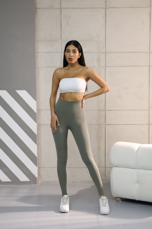 Balenbi Premium Kadın Yüksek Bel İçi Polarlı Toparlayıcı Kışlık Tayt 1093 XL - Haki