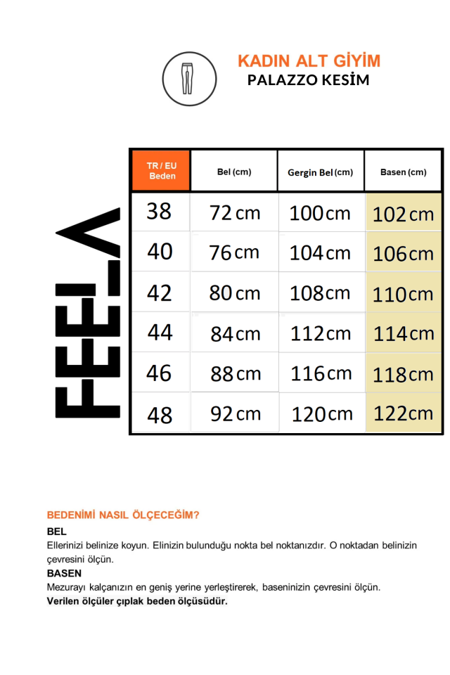 Feela Moda Kadın Yüksek Bel Likralı Palazzo Dokuma Pantolon 1002 38 - Siyah