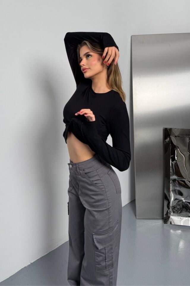 Balenbi Kadın Buzzy Parmak Geçmeli Bisiklet Yaka Basic Body 1130 XL - Siyah