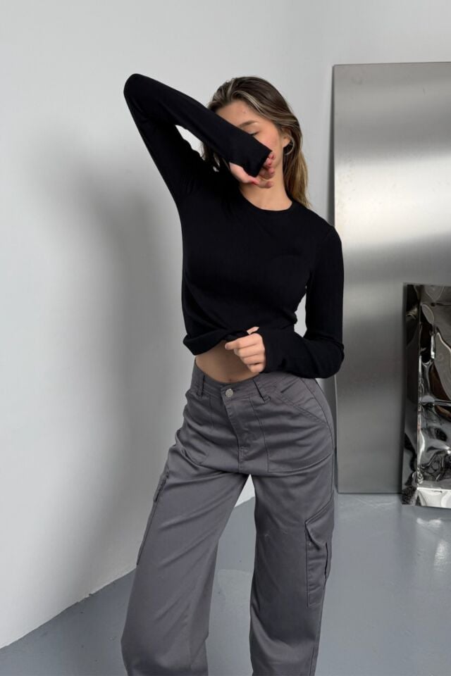 Balenbi Kadın Buzzy Parmak Geçmeli Bisiklet Yaka Basic Body 1130 XL - Siyah