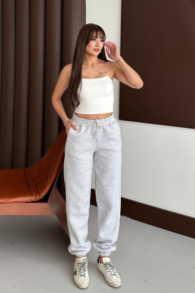 Balenbi Kadın Yüksek Bel Kışlık içi Polarlı Kalın Eşofman Altı 1091 XL - Grimalenj