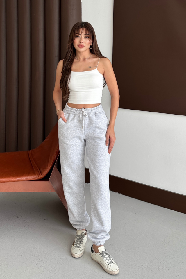 Balenbi Kadın Yüksek Bel Kışlık içi Polarlı Kalın Eşofman Altı 1091 XL - Grimalenj