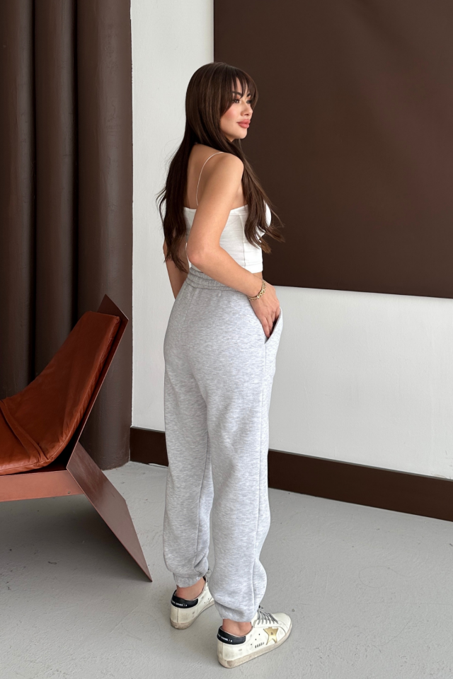 Balenbi Kadın Yüksek Bel Kışlık içi Polarlı Kalın Eşofman Altı 1091 XL - Grimalenj