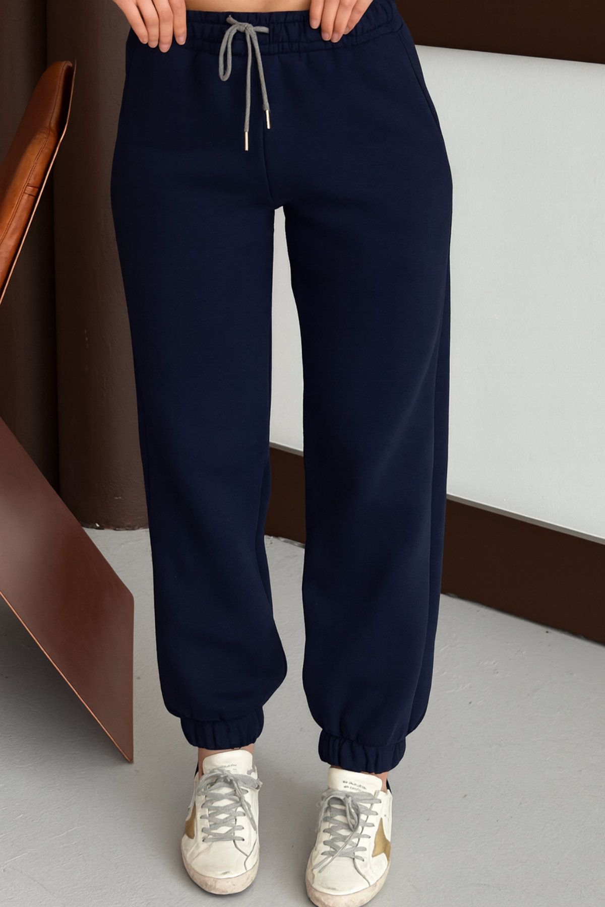 Balenbi Kadın Yüksek Bel Kışlık içi Polarlı Kalın Eşofman Altı 1091 XL - Lacivert