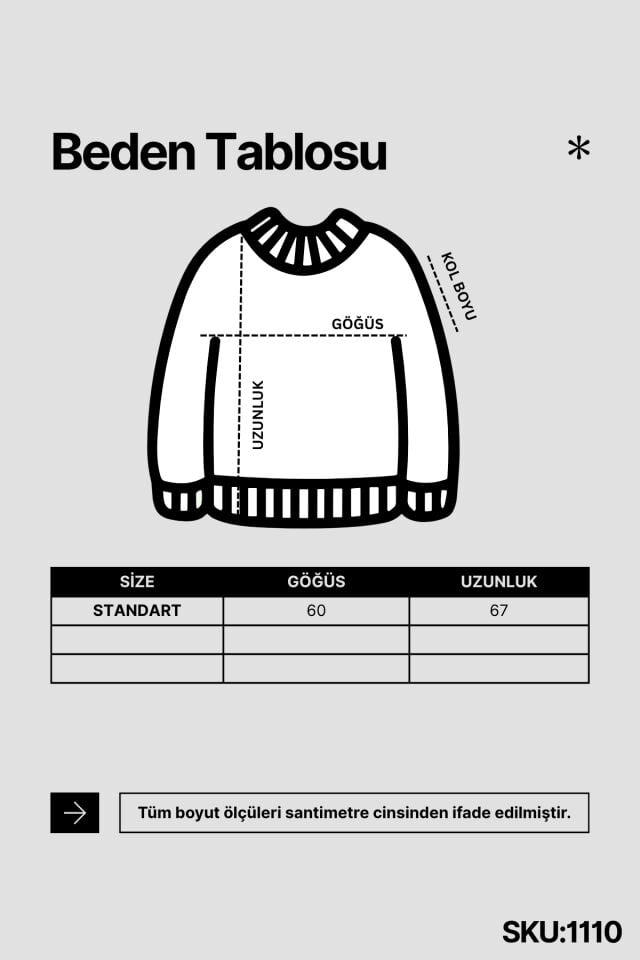 Balenbi Kadın Polo Yaka Oversize Çizgili Triko Kazak 1128 Siyah - Standart