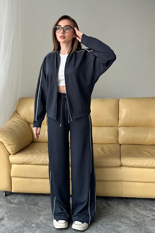 Balenbi Kadın Modal Kumaş Çift Biyeli Fermuarlı Takım 1127 S - Antrasit