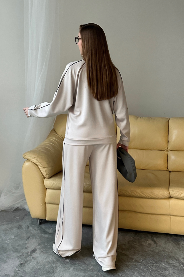 Balenbi Kadın Modal Kumaş Çift Biyeli Fermuarlı Takım 1127 XL - Bej