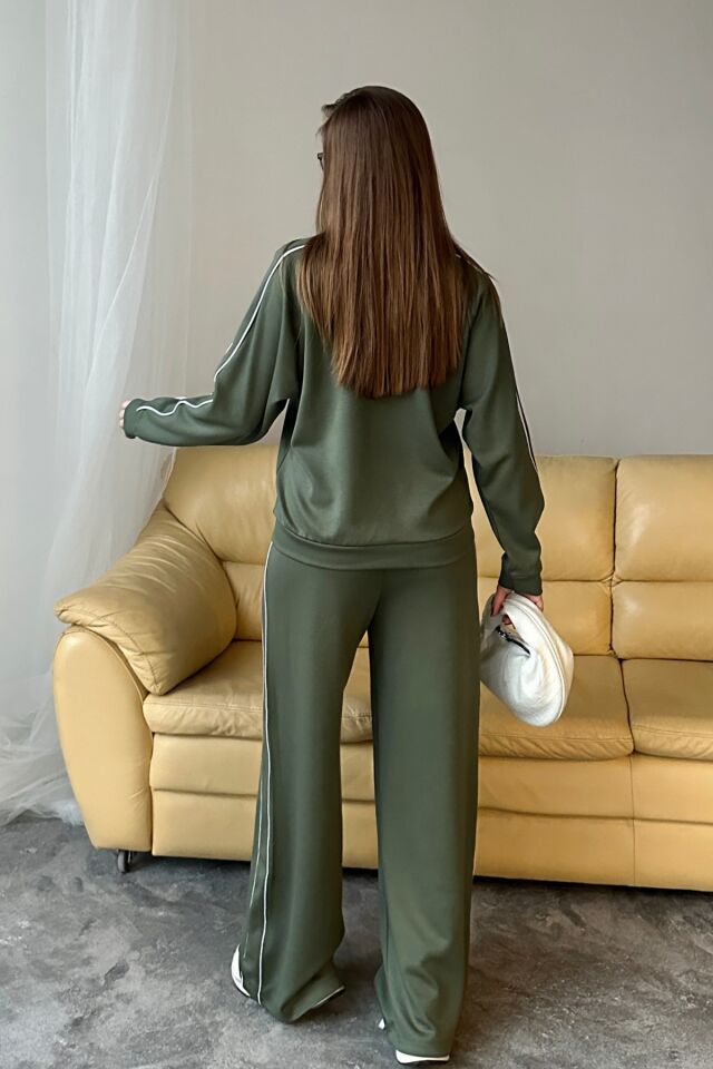 Balenbi Kadın Modal Kumaş Çift Biyeli Fermuarlı Takım 1127 XL - Haki