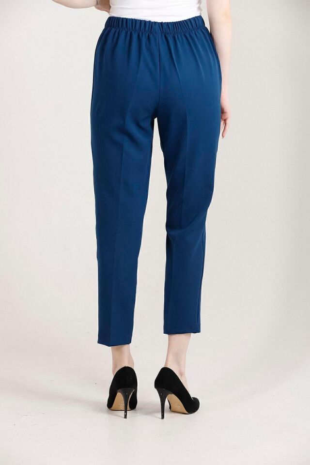 Balenbi Havuç Paça Yüksek Bel Likralı Dokuma Kadın Pantolon 1005 36 - Petrol