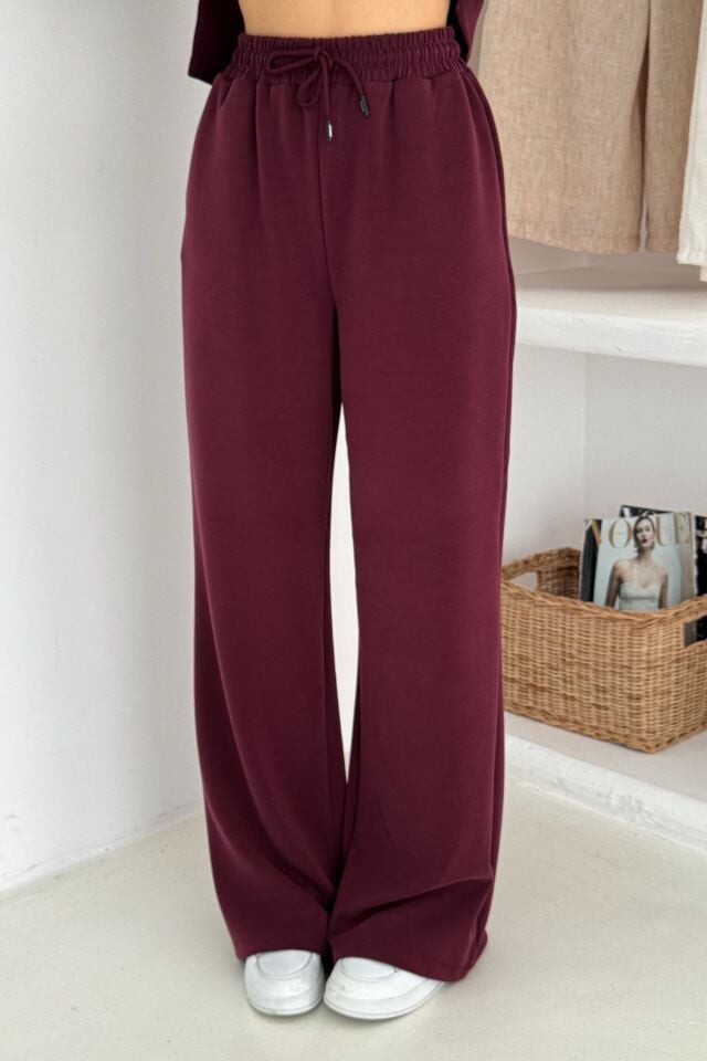 Balenbi Premium Modal Kumaş Fermuarlı Yaka Kadın Takım 1153 L - Bordo