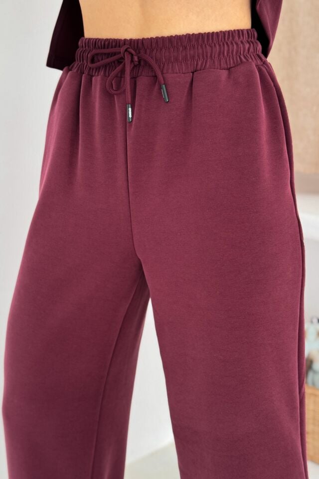 Balenbi Premium Modal Kumaş Fermuarlı Yaka Kadın Takım 1153 S - Bordo