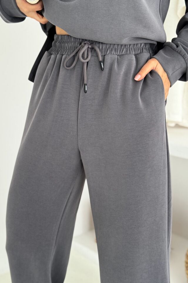 Balenbi Premium Modal Kumaş Fermuarlı Yaka Kadın Takım 1153 XL - Gri