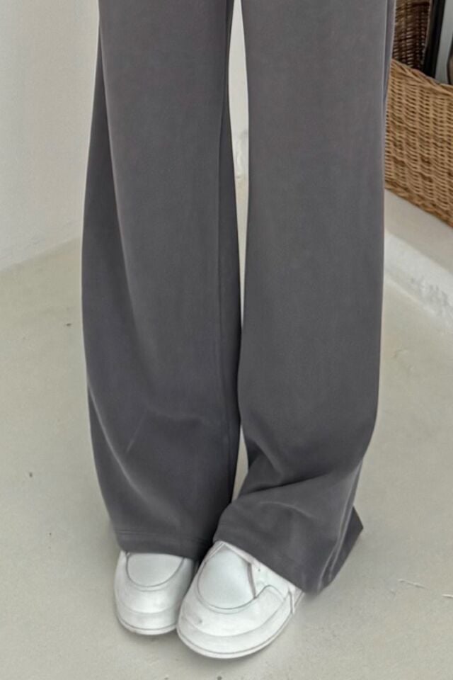 Balenbi Premium Modal Kumaş Bol Paça Palazzo Kadın Pantolon 1125 40 - Gri