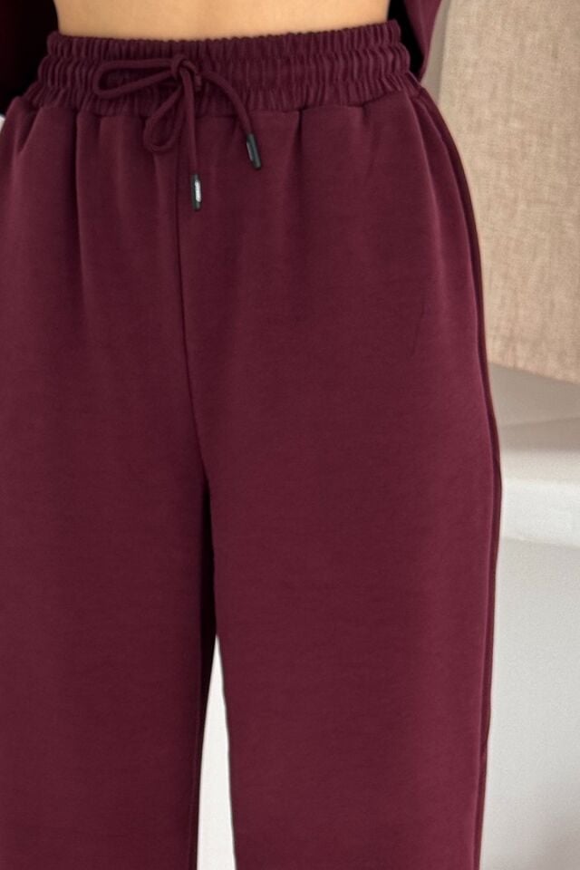 Balenbi Premium Modal Kumaş Bol Paça Palazzo Kadın Pantolon 1125 42 - Bordo