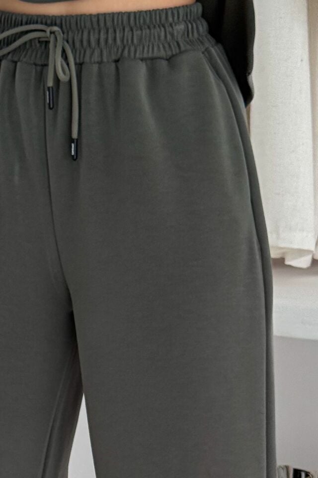 Balenbi Premium Modal Kumaş Bol Paça Palazzo Kadın Pantolon 1125 42 - Haki