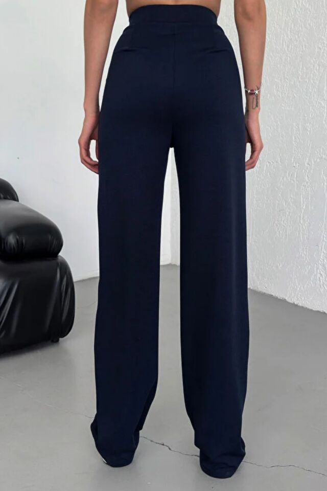 Balenbi Kadın Likralı Cırt Kapama Palazzo Pantolon 1077 34 - Koyu Lacivert