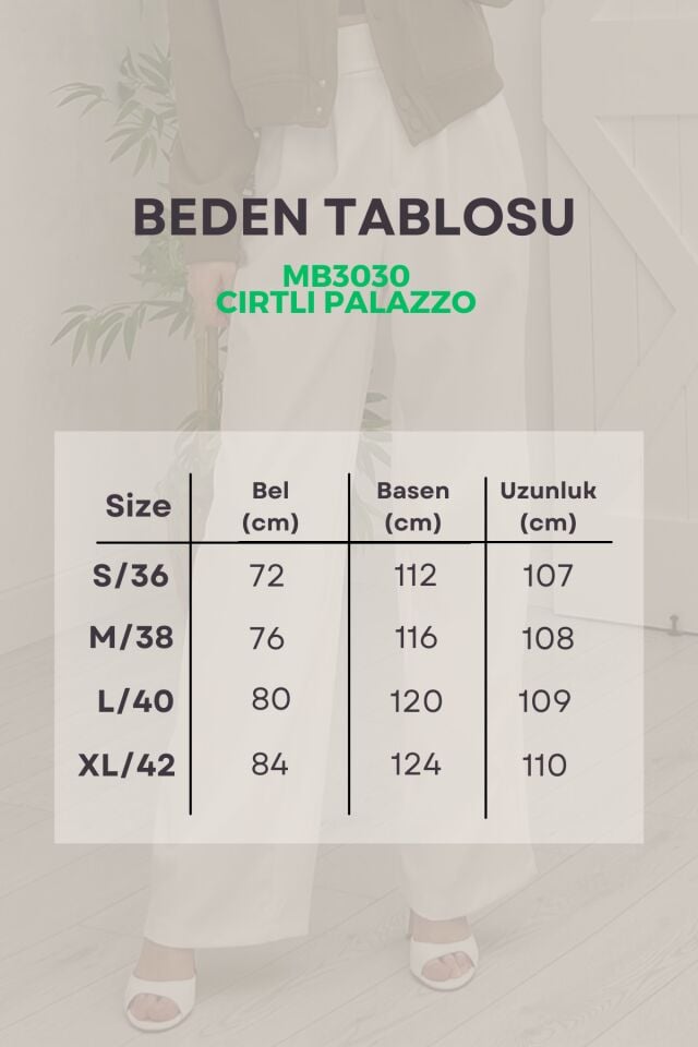 Balenbi Kadın Likralı Cırt Kapama Palazzo Pantolon 1077 Gri - 34