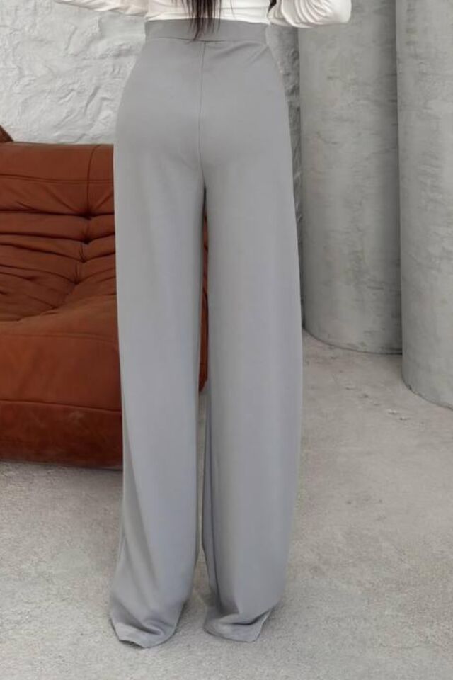 Balenbi Kadın Likralı Cırt Kapama Palazzo Pantolon 1077 34 - Gri