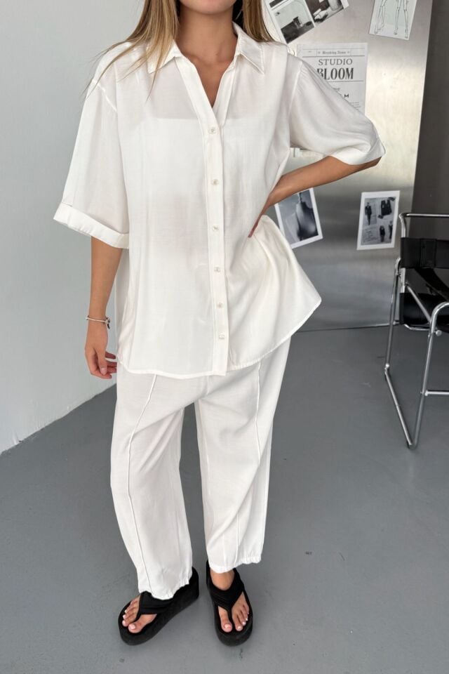 Feela Moda Kadın Modal Dokuma Kısa Kol Salaş Takım 2014