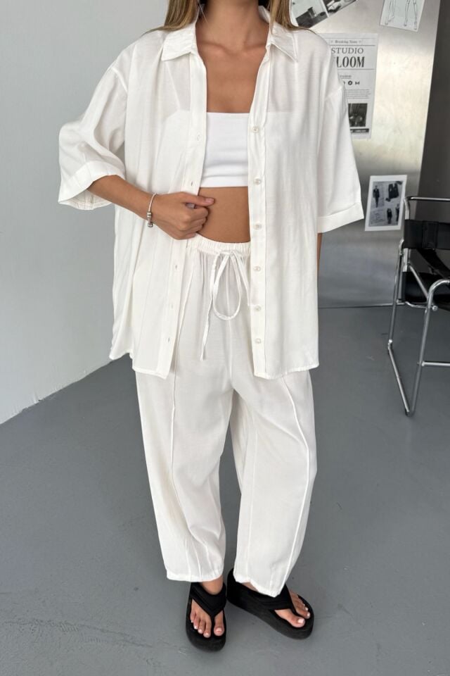 Feela Moda Kadın Modal Dokuma Kısa Kol Salaş Takım 2014