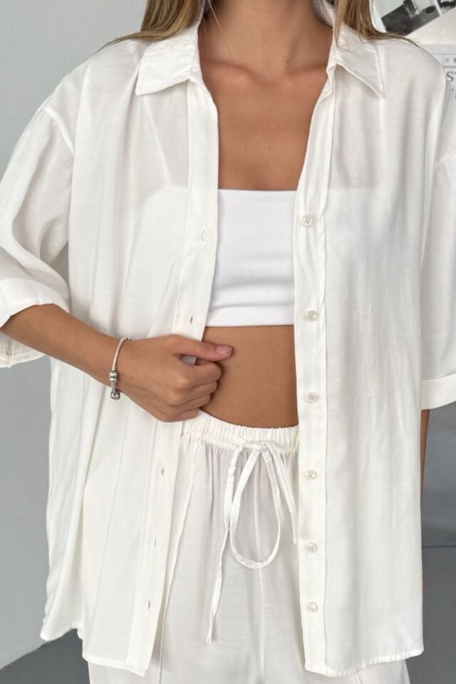 Feela Moda Kadın Modal Dokuma Kısa Kol Salaş Takım 2014