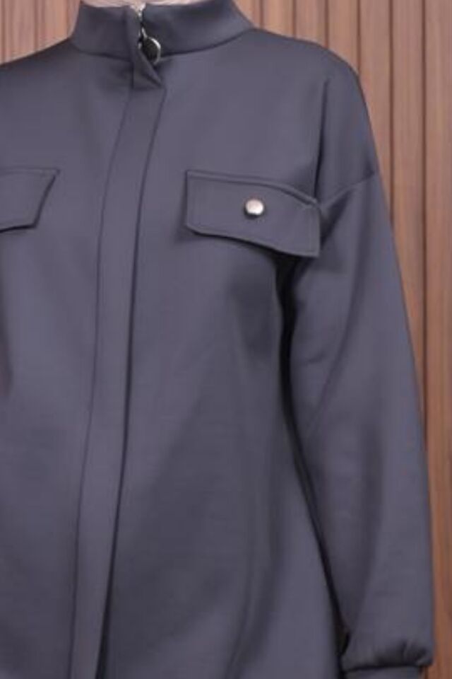 Balenbi Kadın Scuba Kumaş Pantolon Düğme Detaylı Tesettür Takım 1122 XL - Antrasit