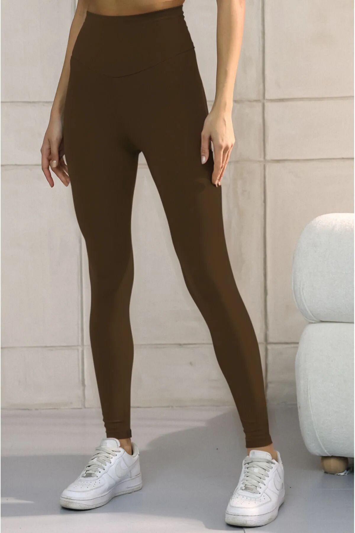 Feela Moda Premium Push Up Yüksel Bel Toparlayıcı Tayt 2005 S - Kahverengi
