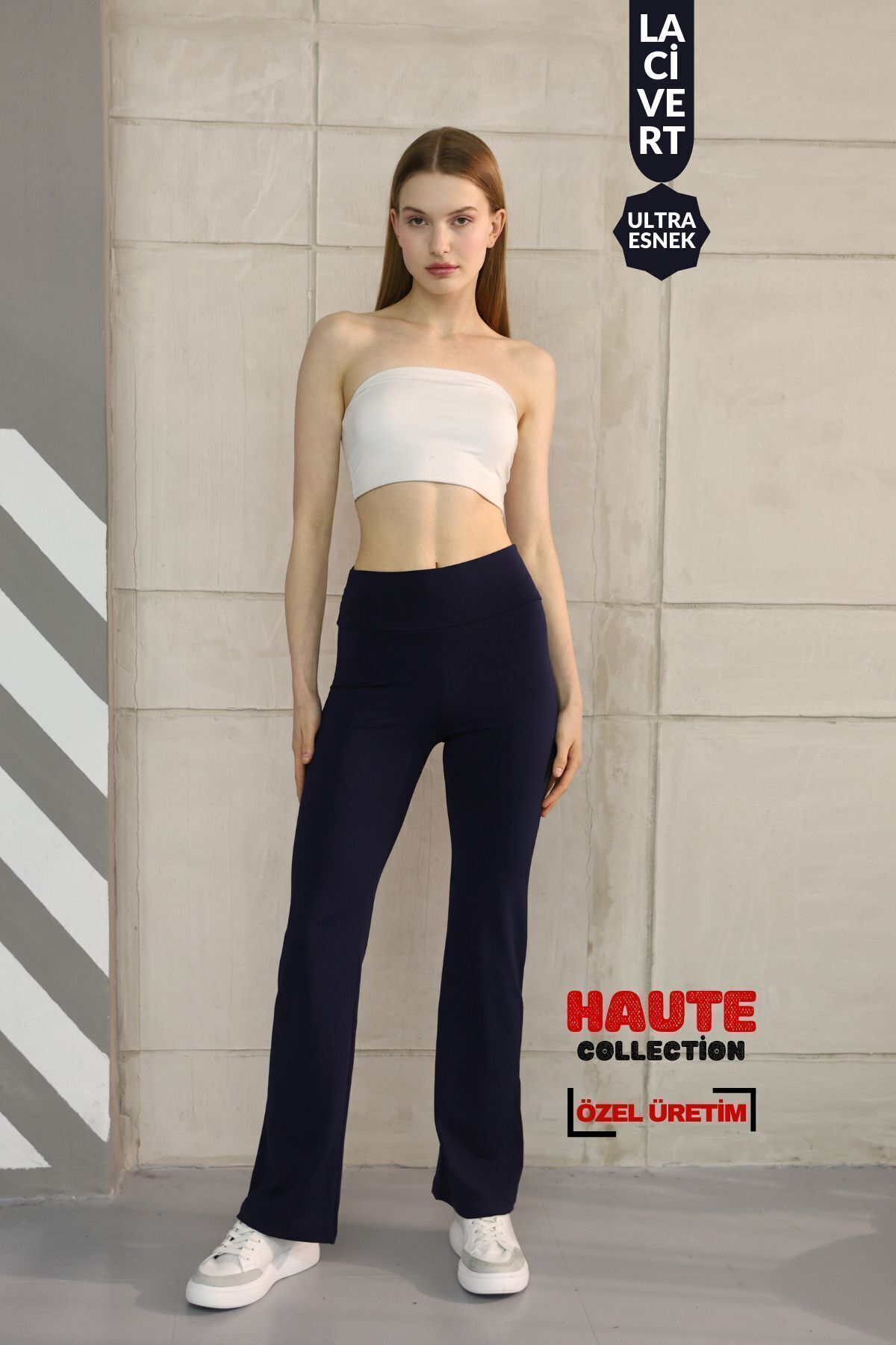 Balenbi Haute Kadın Yüksek Bel Boru Paça Toparlayıcı Modal Tayt 1063 S - Lacivert