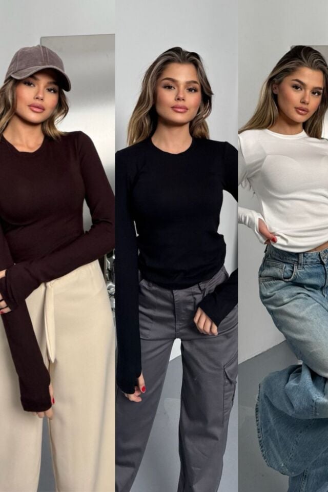 Balenbi Buzzy Parmak Geçmeli Bisiklet Yaka Basic 3'lü Body 1161 Siyah-Ekru-Kahverengi - 2XL