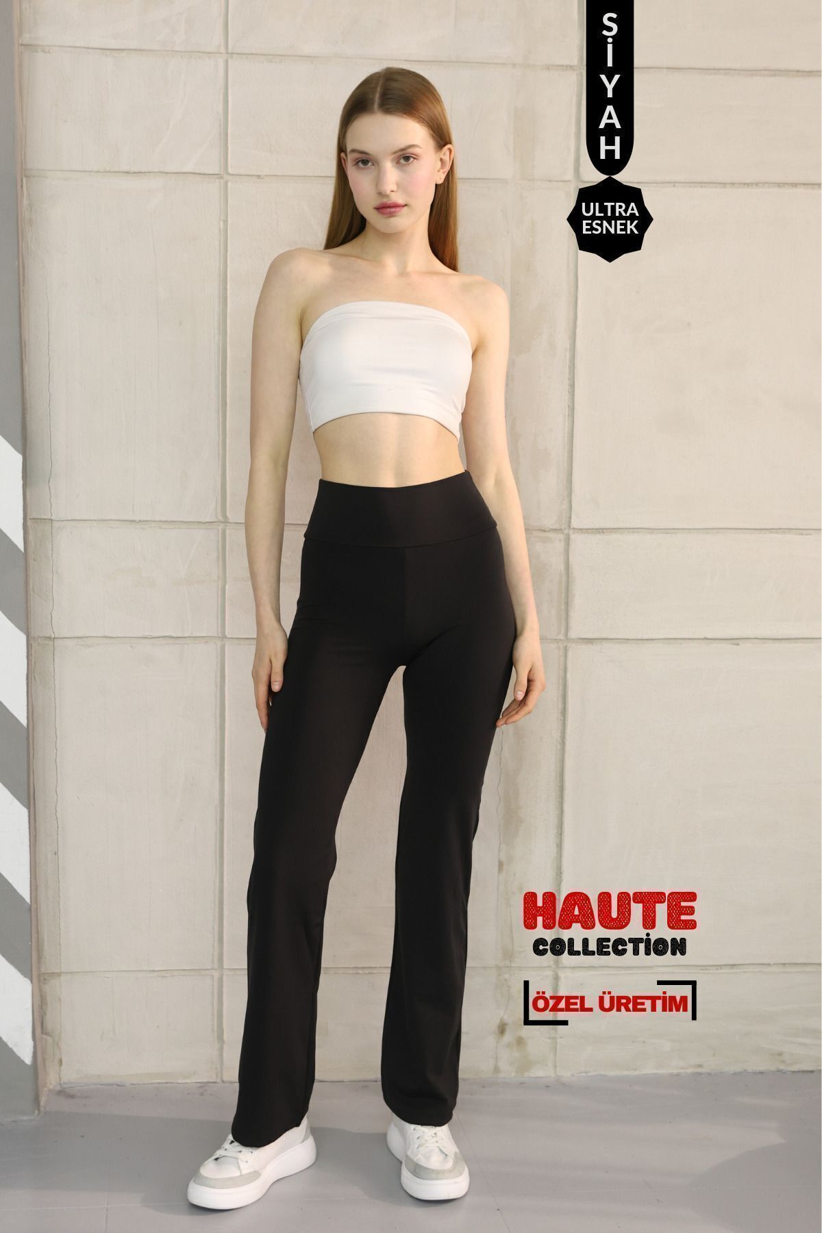 Balenbi Haute Kadın Yüksek Bel Boru Paça Toparlayıcı Modal Tayt 1063 S - Siyah