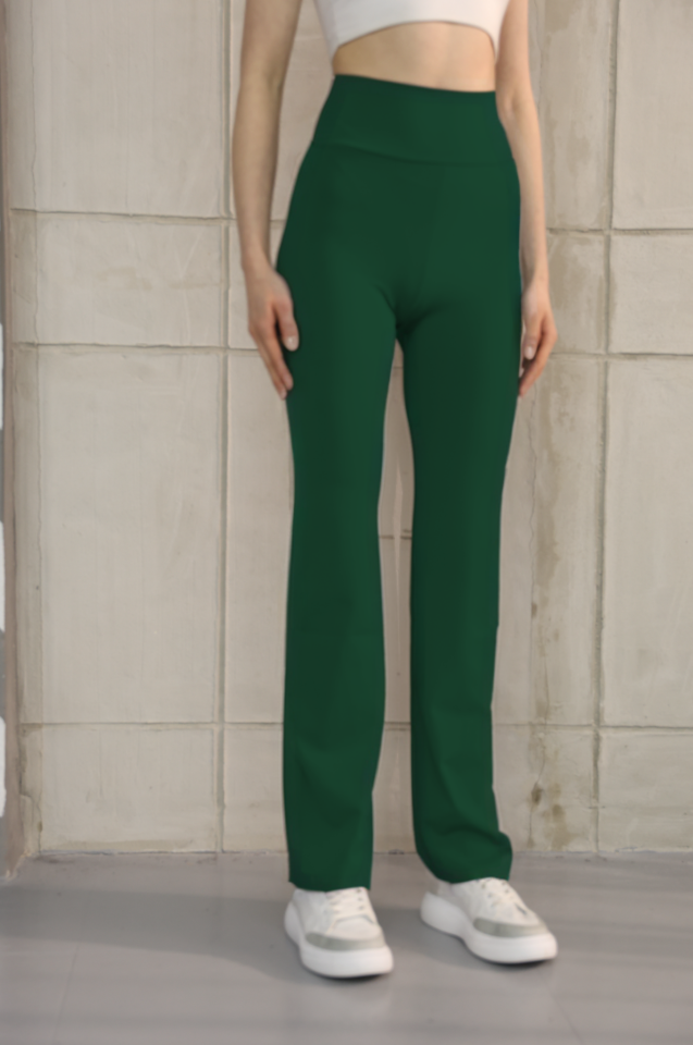 Balenbi Haute Kadın Yüksek Bel Boru Paça Toparlayıcı Modal Tayt 1063 XL - Zümrüt