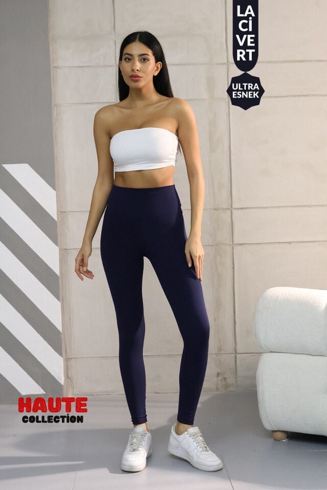 Feela Moda Premium Push Up Yüksel Bel Toparlayıcı Tayt 2005 L - Lacivert