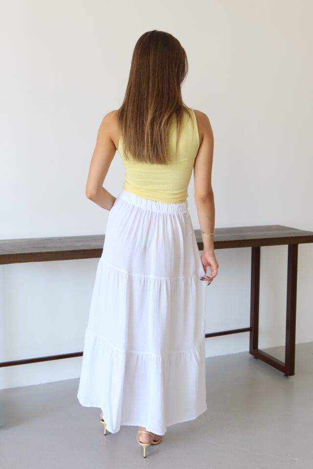 Balenbi Kadın Basic Beli Bağcıklı Müslin Etek 1104 42 - Lila