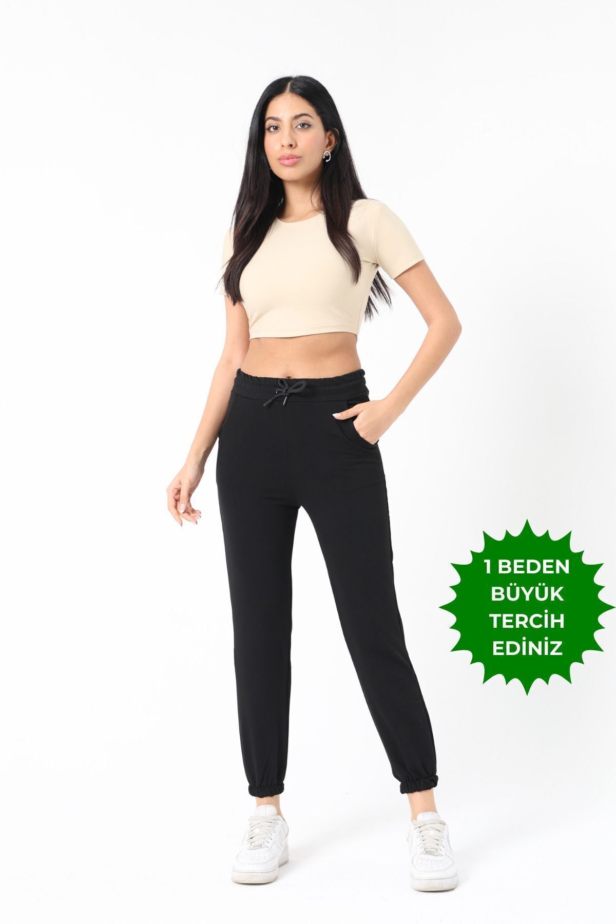 Balenbi Kadın Yüksek Bel Iki Iplik Mevsimlik Basic Eşofman Altı 1060 M - Siyah