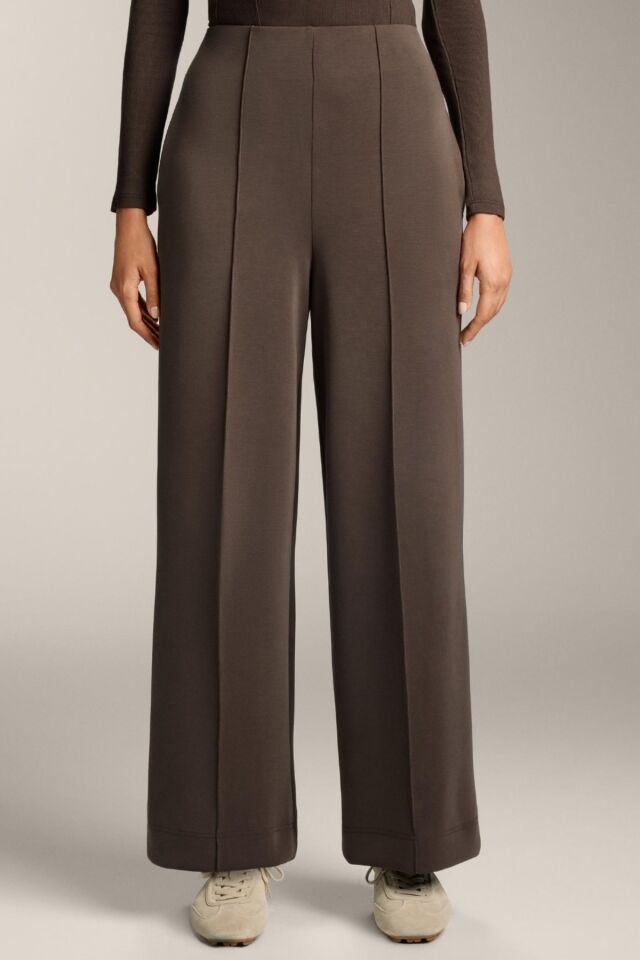 Kadın Modal Kumaş Çımalı Palazzo Pantolon 1113 40 - Kahverengi