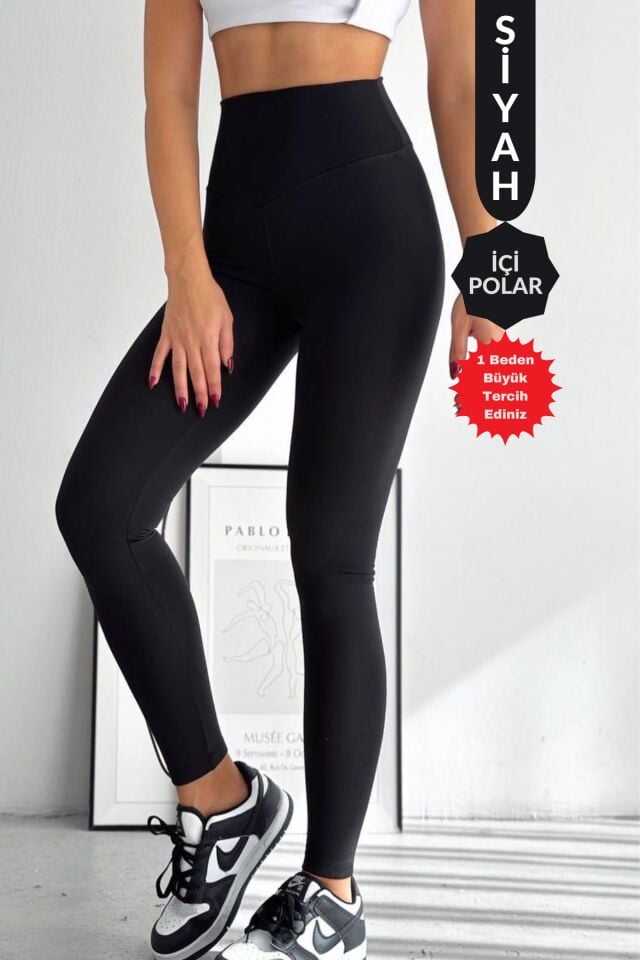 Balenbi Kadın Yüksek Bel Şardonlu Incelten Toparlayıcı Kışlık Tayt 1050