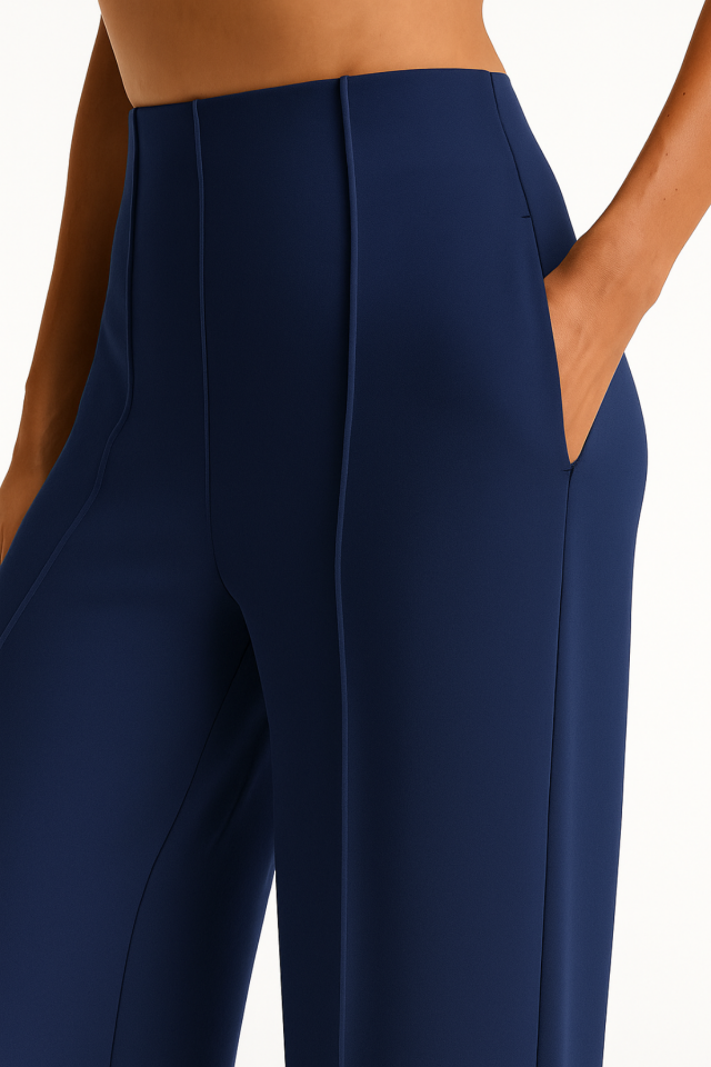 Kadın Modal Kumaş Çımalı Palazzo Pantolon 1113 36 - Lacivert