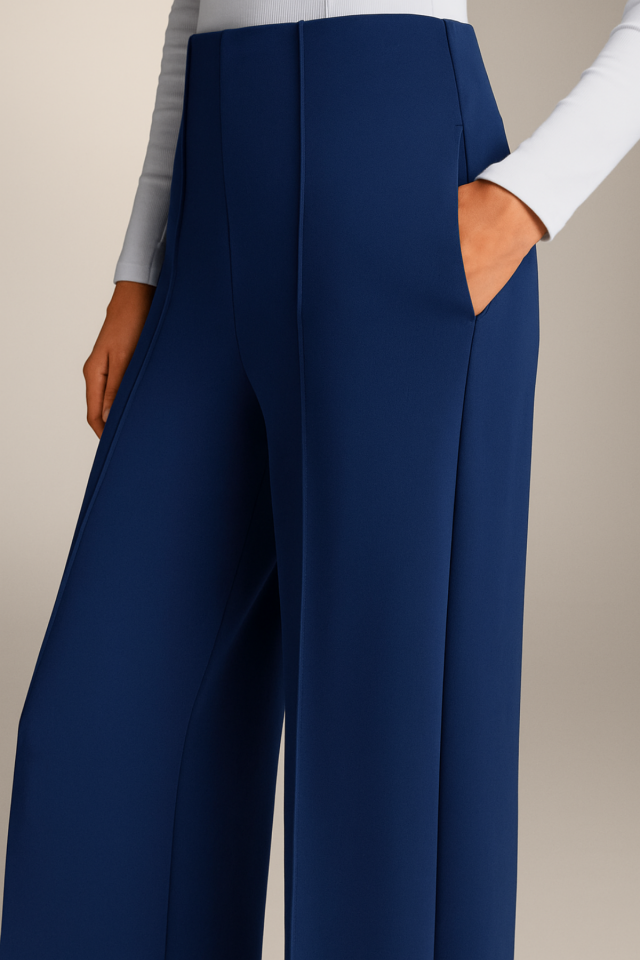 Kadın Modal Kumaş Çımalı Palazzo Pantolon 1113 36 - Lacivert