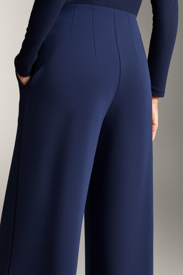 Kadın Modal Kumaş Çımalı Palazzo Pantolon 1113 36 - Lacivert