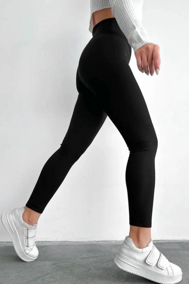 Balenbi Kadın Yüksek Bel Şardonlu Incelten Toparlayıcı Kışlık Tayt 1050 L - Siyah