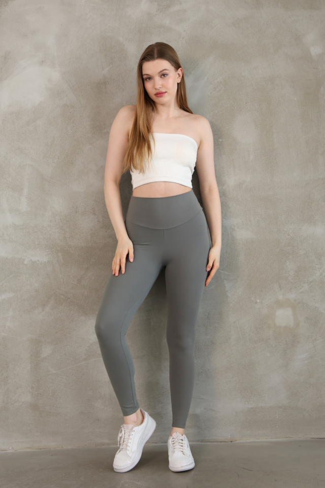 Feela Moda Premium Push Up Yüksel Bel Toparlayıcı Tayt 2005 S - Haki