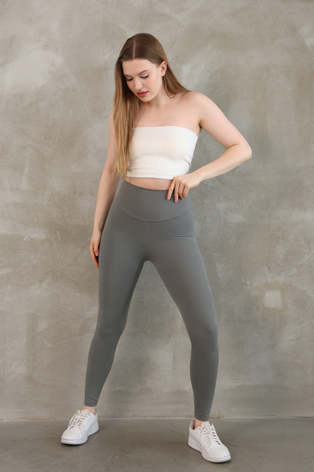 Feela Moda Premium Push Up Yüksel Bel Toparlayıcı Tayt 2005 S - Haki