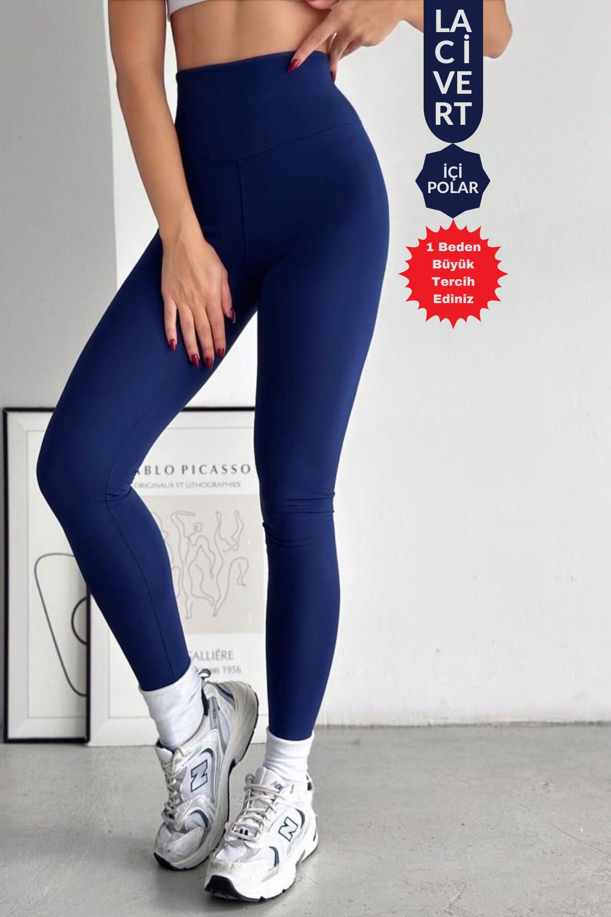 Balenbi Kadın Yüksek Bel Şardonlu Incelten Toparlayıcı Kışlık Tayt 1050 S - Lacivert